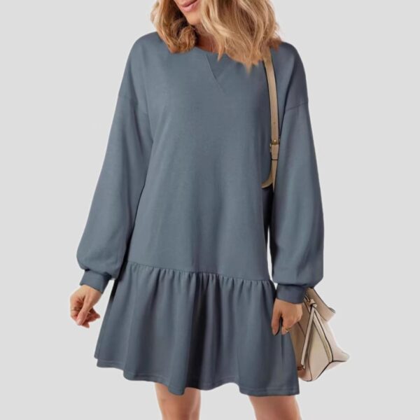 Women's Casual Crew-Neck Long-Sleeve Knitted Dress